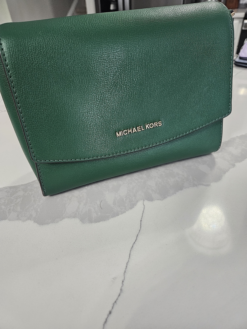 Michael Kors Green Leather Crossbody Bag